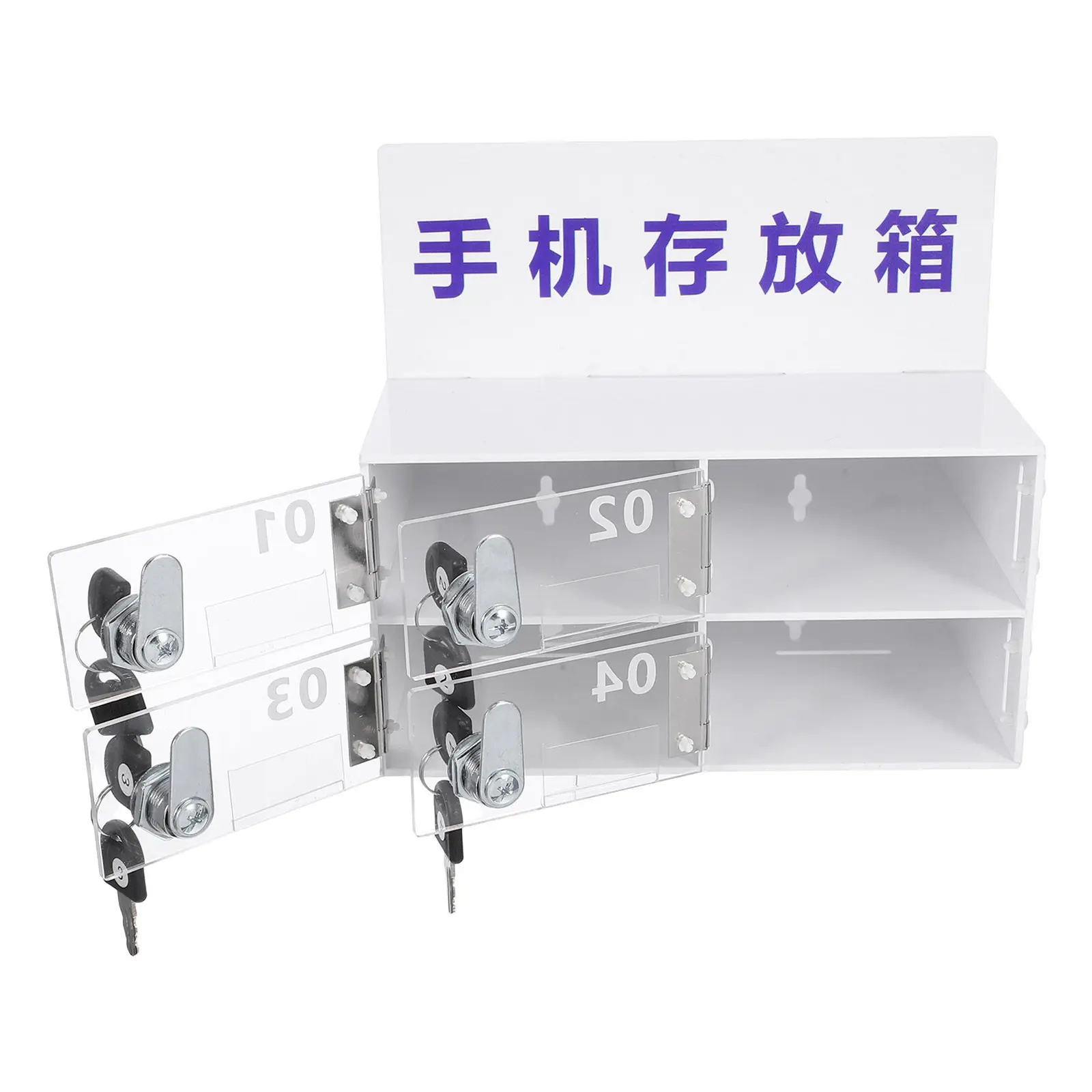 

Акриловый органайзер для телефонов с 4 отделениями, надежной системой фиксации, просторными отсеками, прозрачный, современный дизайн