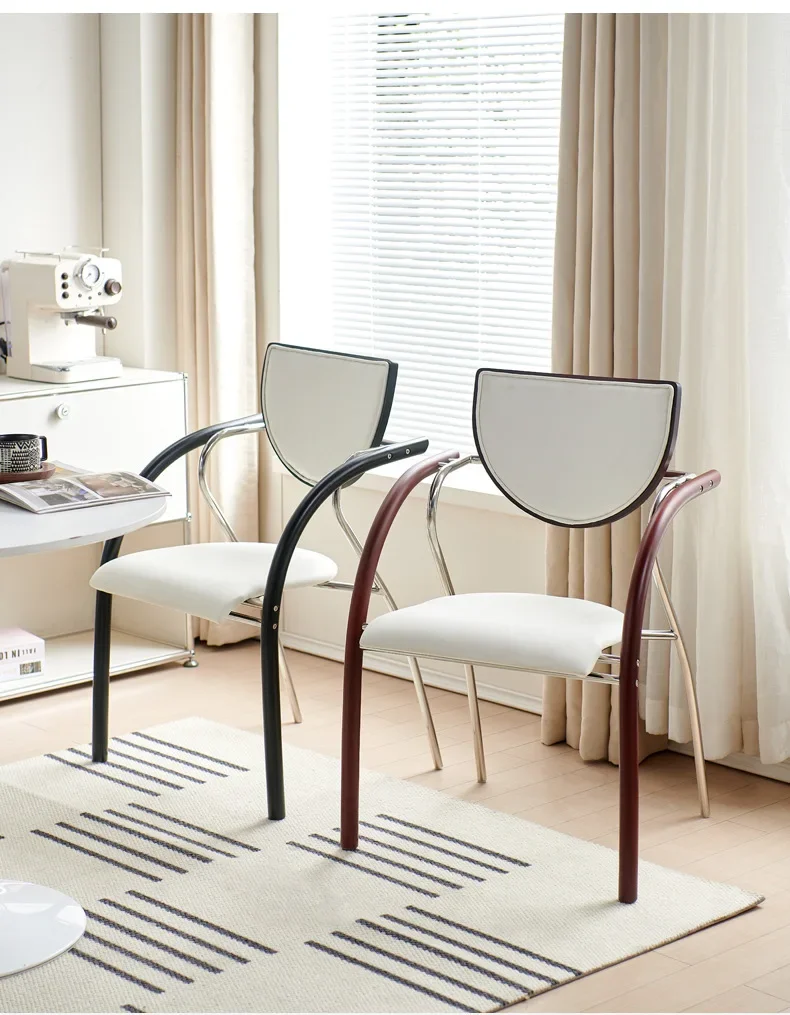 

#Designer Antique Minimalist Home Light Luxury Dining Backrest Chair Living Room Armchair