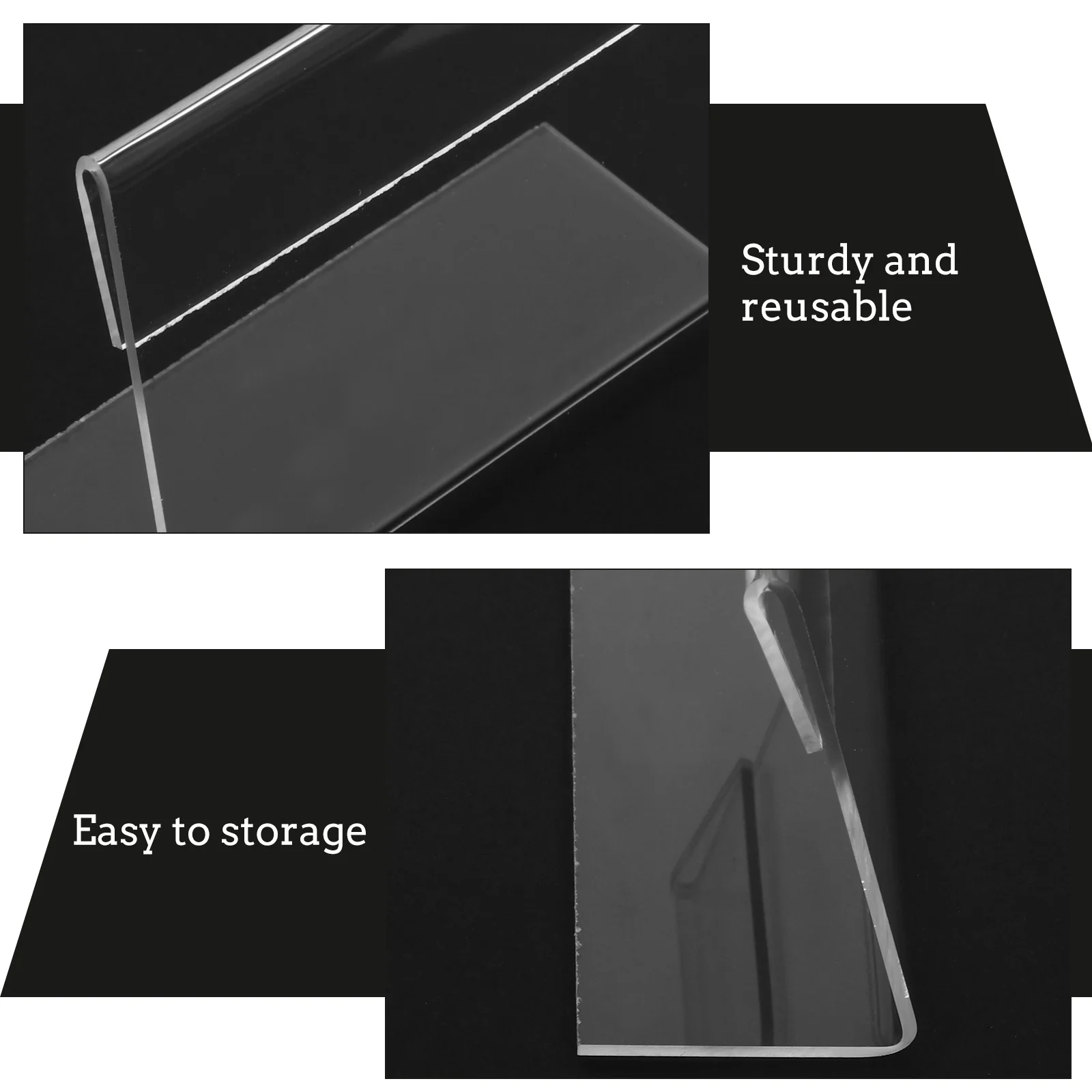 5 Pcs Monitor Stands Display Deck Cards Price Label Holder Horizontal Section Meeting Acrylic Sign