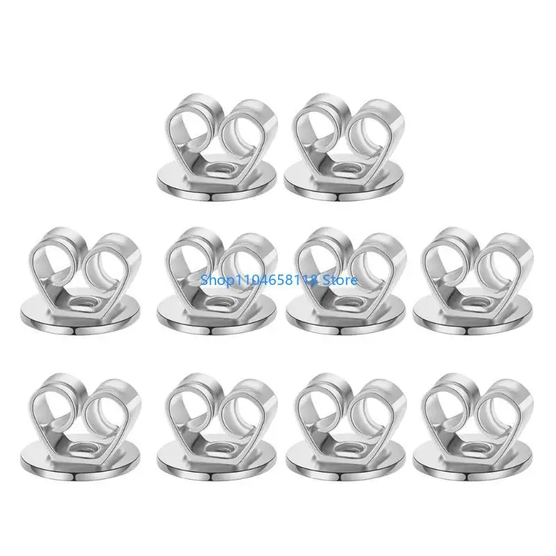 10pcs Practical Round Disc Earring Stoppers Metal Earrings Closure Accessories for Jewelry Enthusiasts