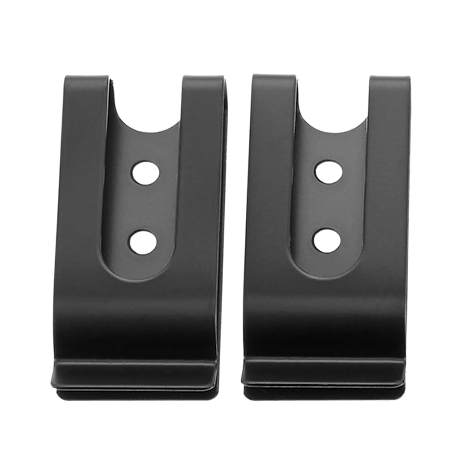 2pcs Black Iron Spring Buckle with 2 Hole Sheath Clip 56×25mm DIY Leather Case Purse Band Loop Clasps Key Hook Pack Back Holster