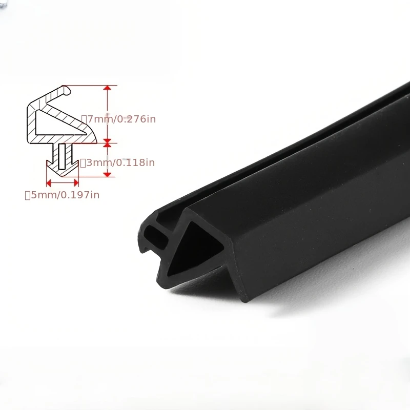 1PC Plastic Steel Window Sealing Strips For Opening Windows Windproof POK-Type Black Rubber Strips With Soft Insertion Design