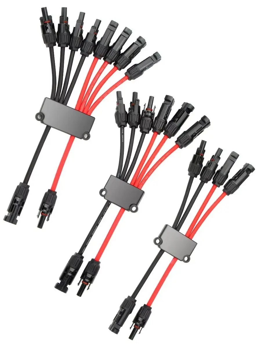 2 to 4/6/8 Y SAE+MC4 Power Solar Connectors  for RV Boat Photovoltaic Branch Solar Connectors Solar Panel Cable Splitter