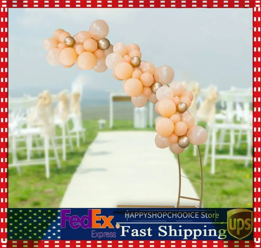 

6,5-футовая золотая металлическая арка в форме полумесяца для свадебного декора; декоративная рамка для фона; арочная рамка для цветов и шаров