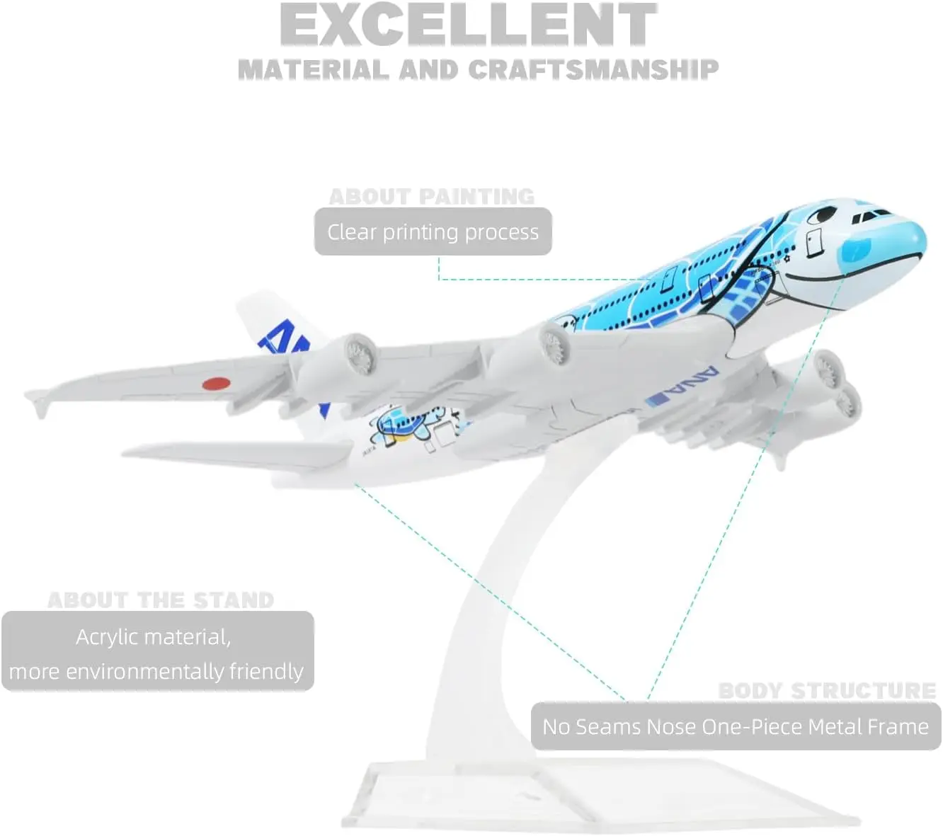 

Модель самолета A380 в масштабе 1:400, литая металлическая модель самолета-черепахи, набор для сборки, игрушка-самолет для детей, авиационный подарок или коллекционная модель для рабочего стола