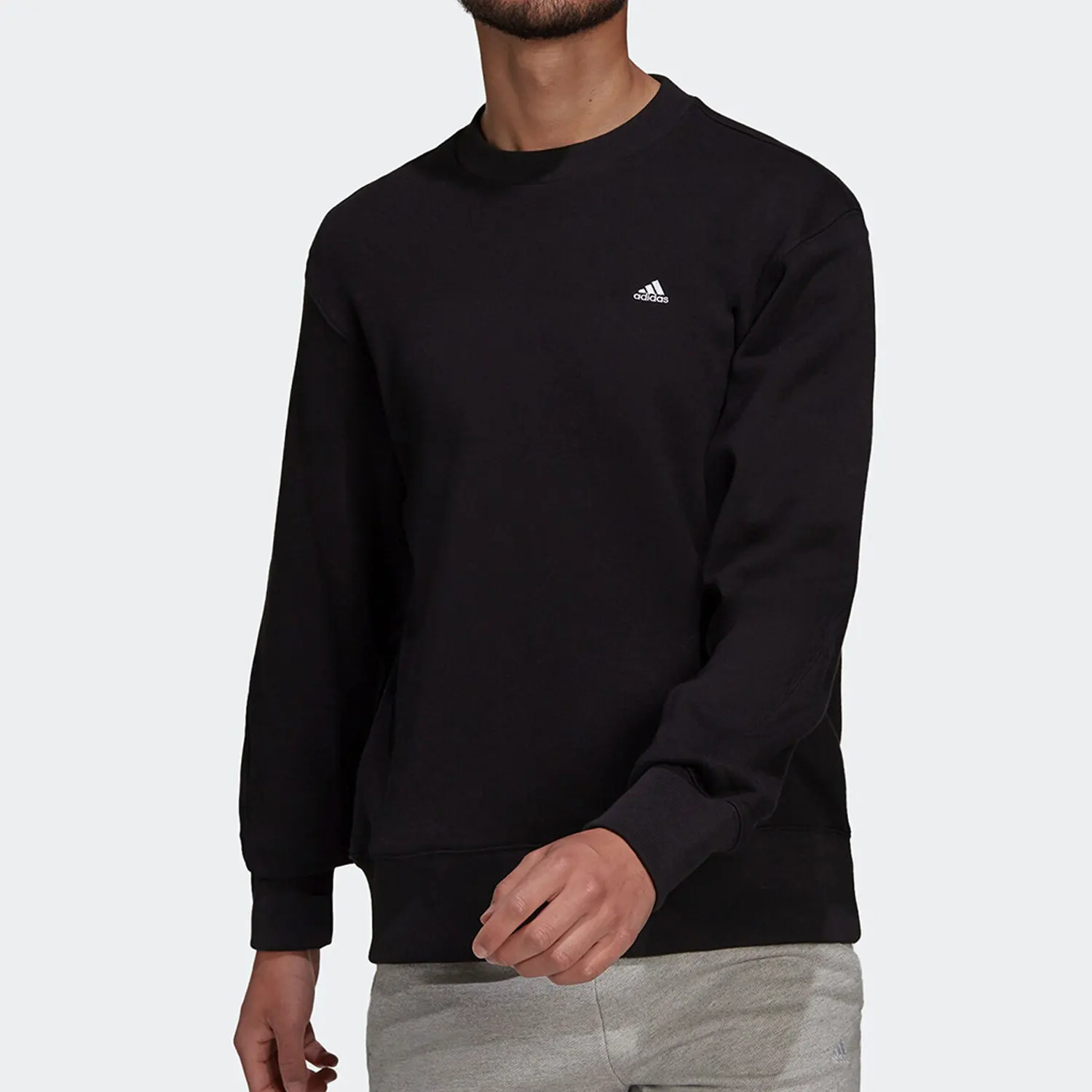 أديداس حقيقية الخريف جديد الرجال الحد الأدنى جولة الرقبة البلوز H45395