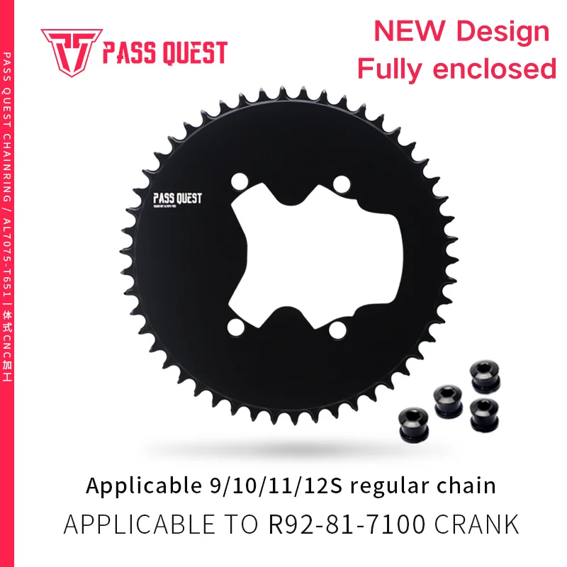 PASS QUEST bike Chain wheel  Fully enclosed positive and negative toothed 110BCD highway single disc foShimano R9200-7100/8100