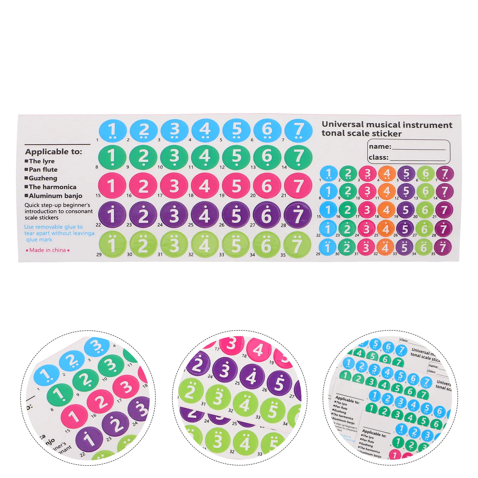 5 pegatinas adhesivas de notas musicales para flauta de pan, etiquetas para flautas de pan de 18 y 16 tubos, calcomanías para instrumentos de práctica y enseñanza para principiantes