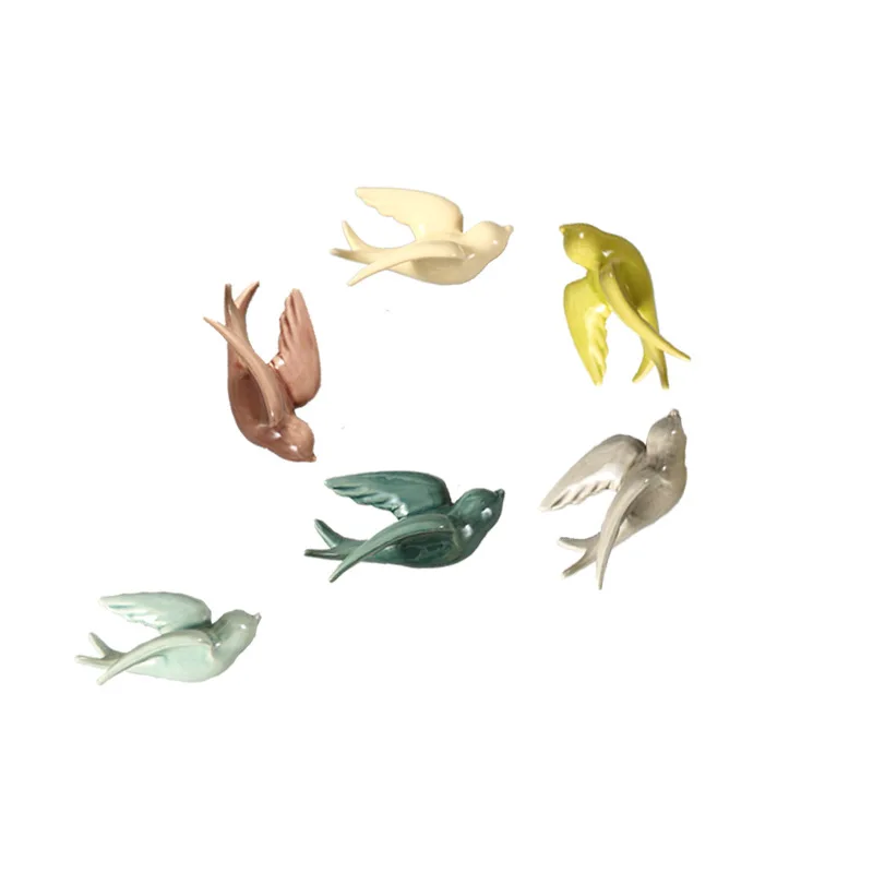 Ceramicwallwall-mounted Bird Simulation Animal Ornaments Flying Bird Background Wall Hanging Room Decoration Accessories