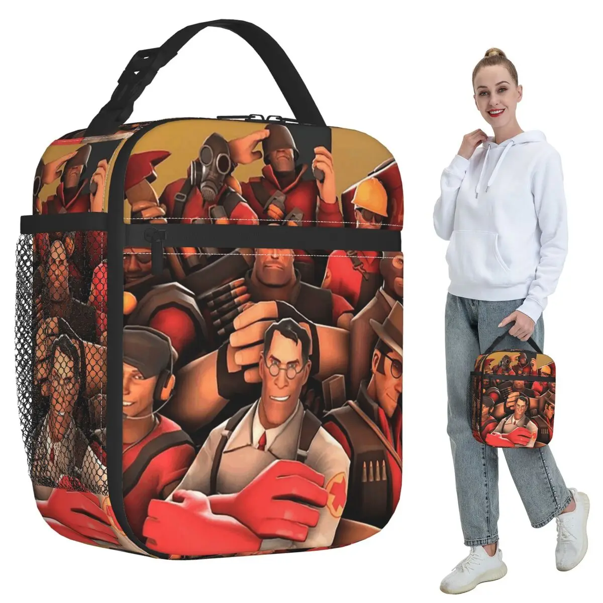 Team Fortress 2 Poster Art Insulated Lunch Bag for Women Office Cooler Thermal Food Box Tote Portable Lunch Boxes Container