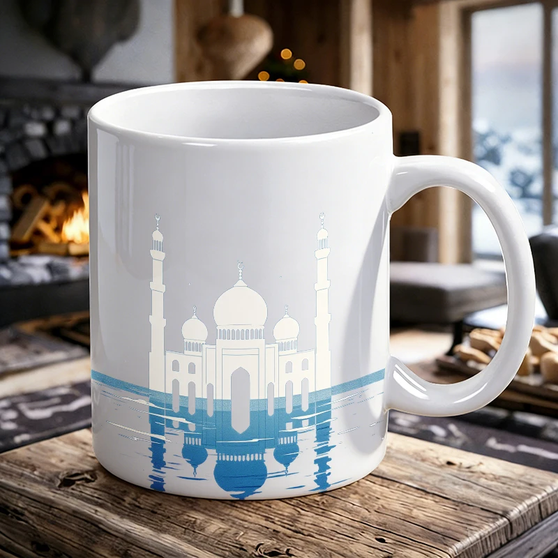 

White Reflection Art Ceramic Mug, Coffee Cup, Milk Cup, Office Tea Cup, Drinking Cup, Fade-resistant, Gift for Friends