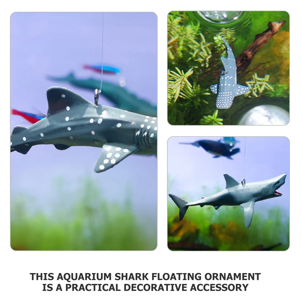 

3Pcs Simulated Shark Ornaments Lifelike Floating Aquarium Decor Fish Tank Accessories Ocean Scene Underwater Decorations