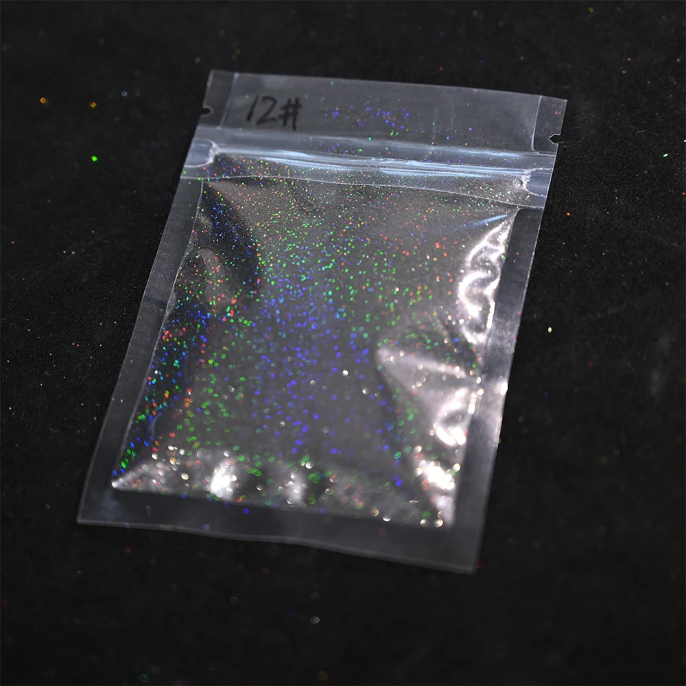 Laser holografischer Regenbogen-Nagelglitzer, 0,2 mm, glitzernde Nägel, Glitzerpulver, 10 g/5 g, schillernder Glitzerstaub, DIY-Nagelkunst-Dekoration