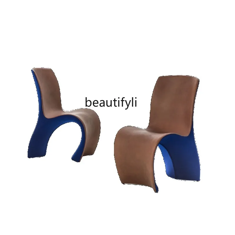 

Creative H-Shaped Chair Fiberglass Lounge Chair Single Three Leather Chair Sofa Armchair Transparent Dining Chair Computer