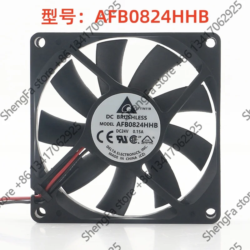 Original Delta DC 24V 0.15A AC EC 8015 8CM 80X80X15MM inverter High speed large air volume Double ball AFB0824HHB cooling fan