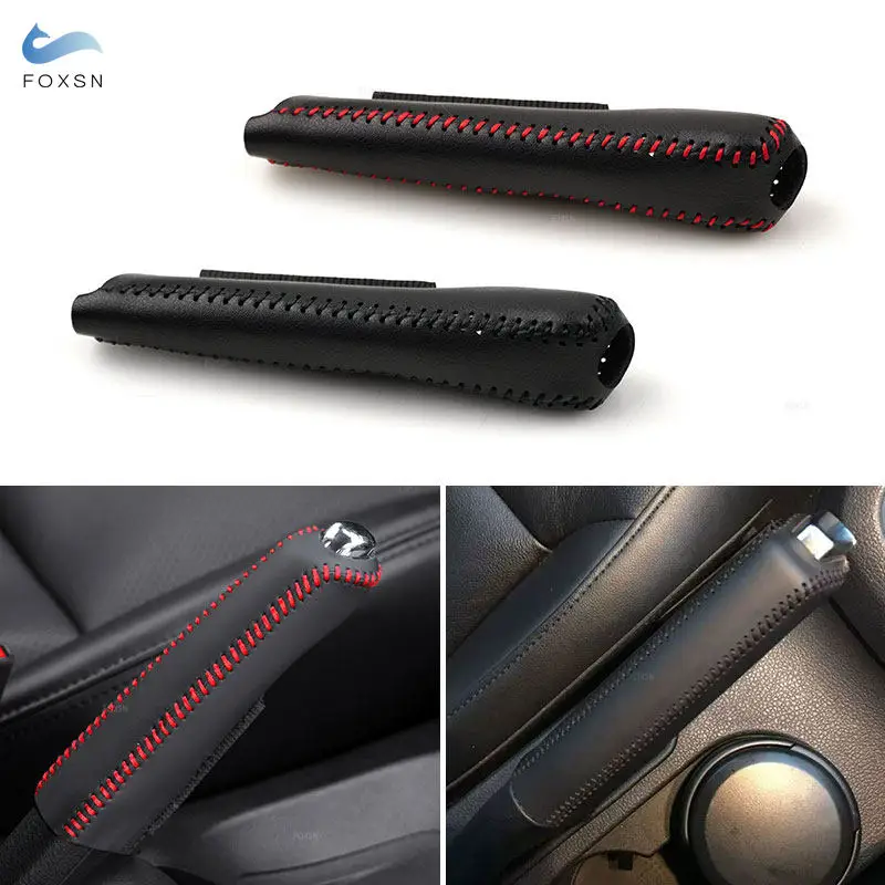 Universal Car Styling Handbrake Sleeve Hand Brake Lever Decorative Black Microfiber Leather Cover Trim Interior Accessories
