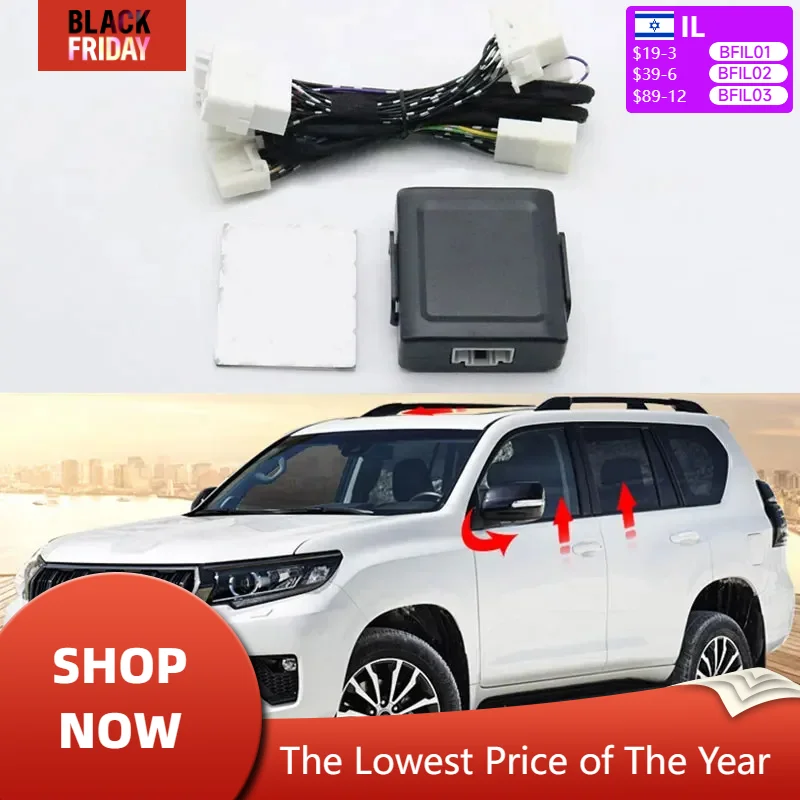 For Toyota Land Cruiser Prado 2010-2015 2016 2017 2018 2019 2022 2023 Window Closer Mirror Auto Fold+Speed Lock  Module LHD