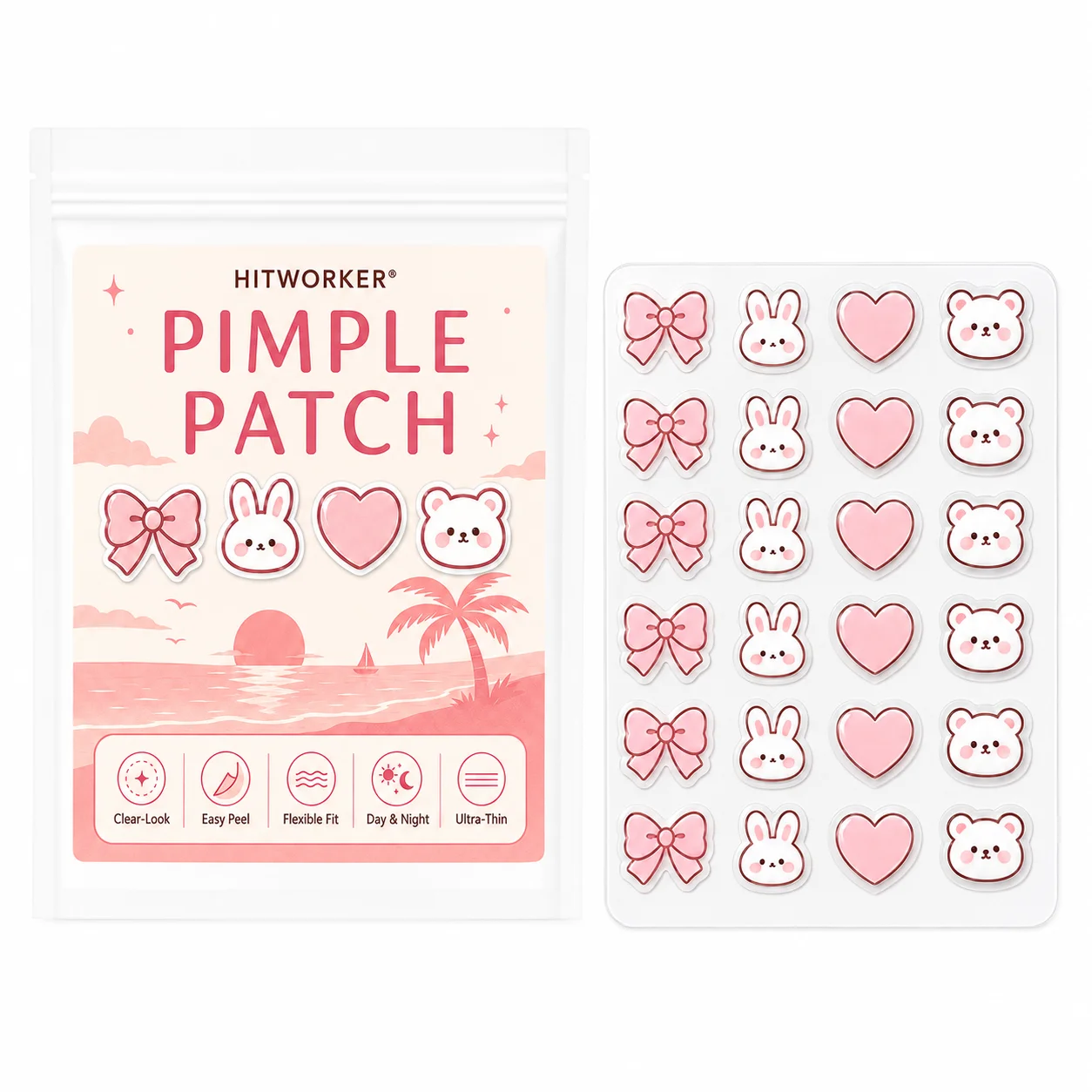 120PCS Pimple Cover Patches, Clear-Look Hydrocolloid Beauty Patches For Day And Night Use, Easy Peel Spot Cover