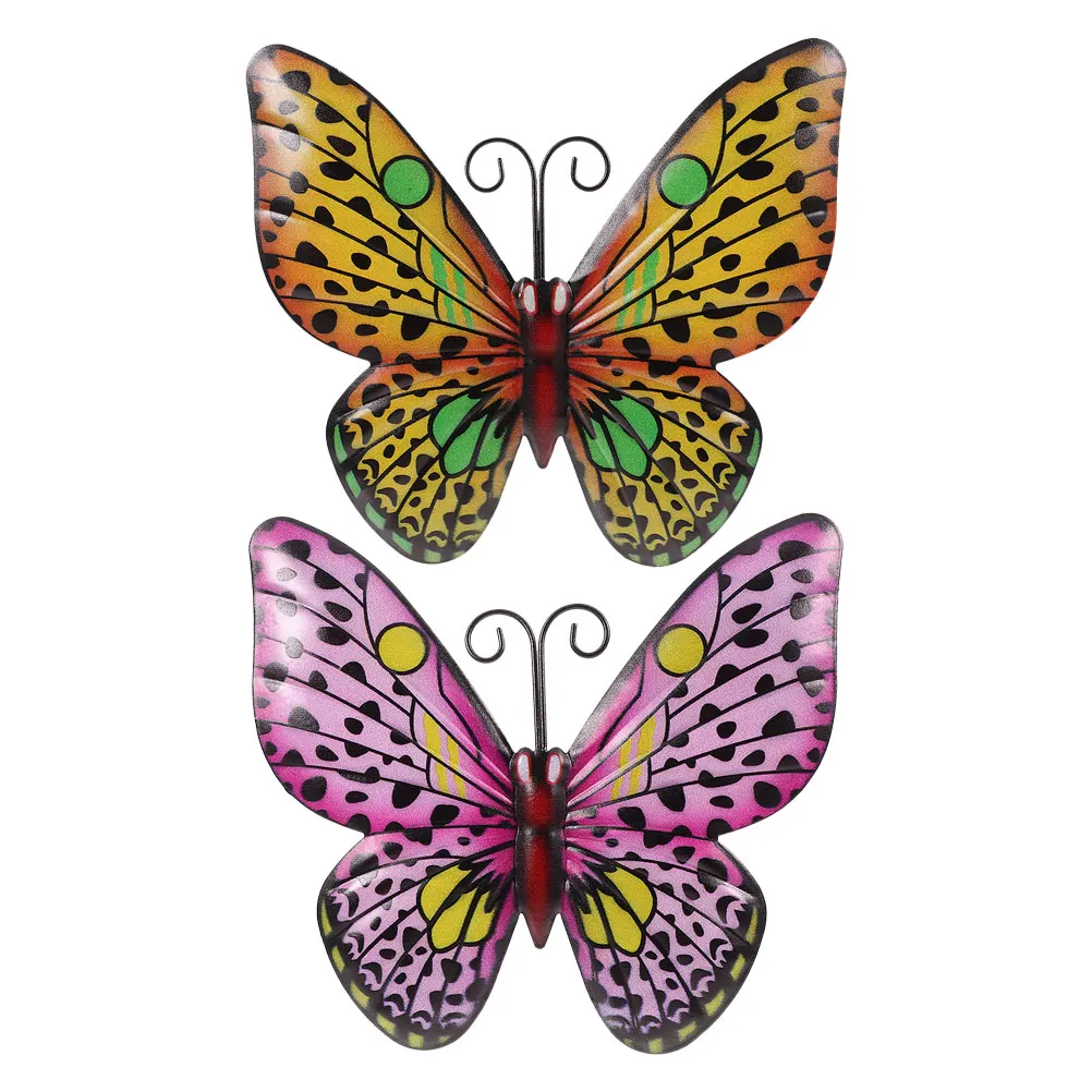 

2pcs Iron Decor Realistic Metal Hanging Fence Patio Yard Reliable Outdoor Decor For Patio Butterfly Sign Tough Garden