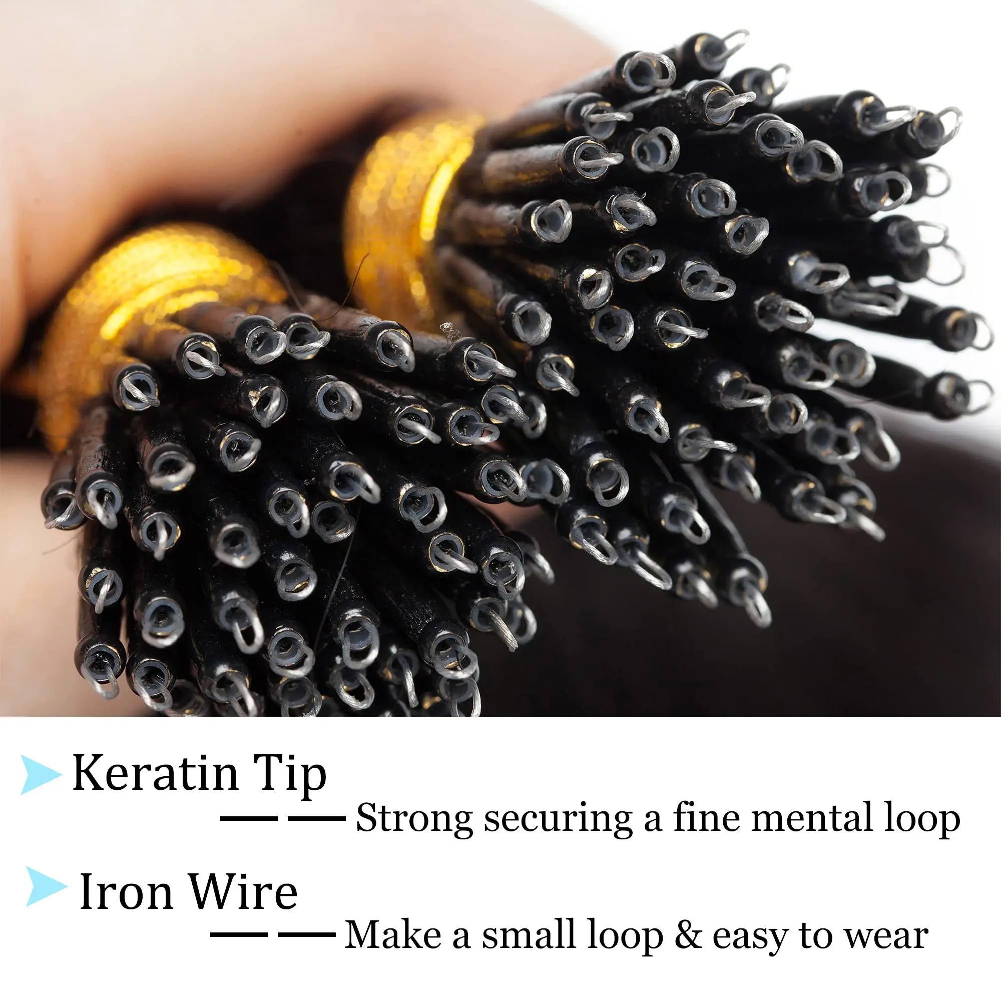 وصلات شعر بحلقة نانو 100% لحمة شعر بشري مستقيمة مع خرز صغير للتثبيت الآمن غير المرئي #2