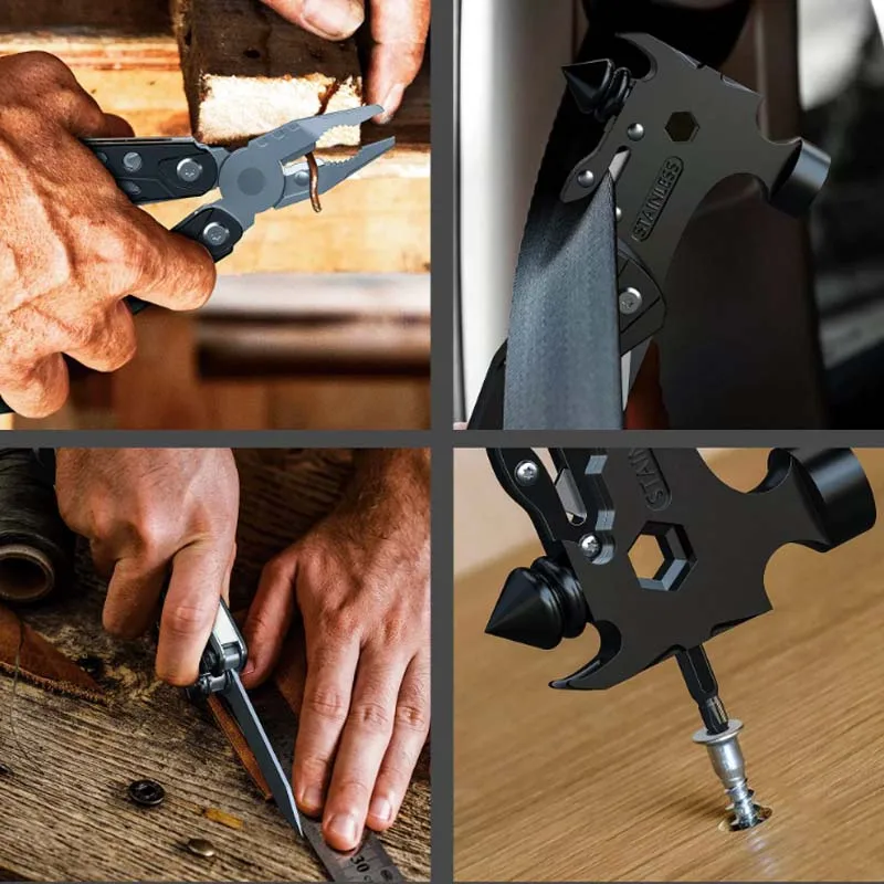Outdoor Portable EDC Multifunctional Safety Hammer Pry Bar Car Emergency Window Breaking Tool