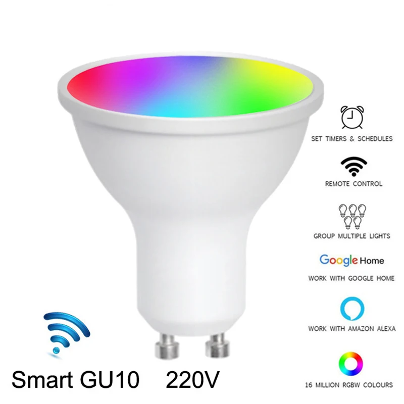 

Smart RGB dimming WiFi smart light bulb wireless 5W remote control Alexa voice smart home light bulb