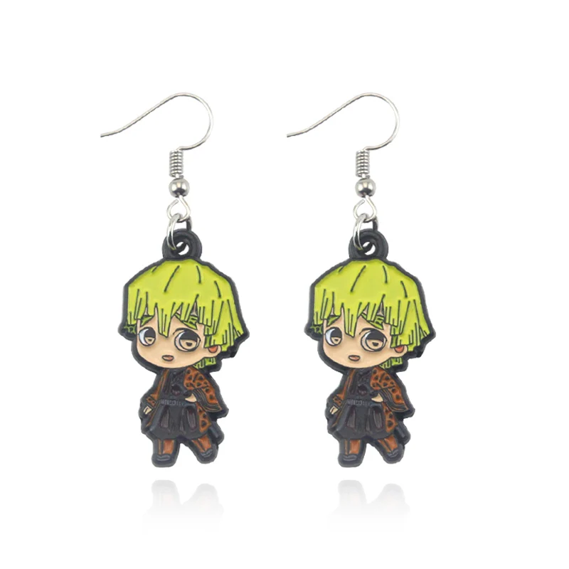 Anime Demon Slayer Earrings Wholesale Cosplay Prop Kimetsu No Yaiba Tanjirou Kamado 1 Pair Character Roles Trendy Jewelry