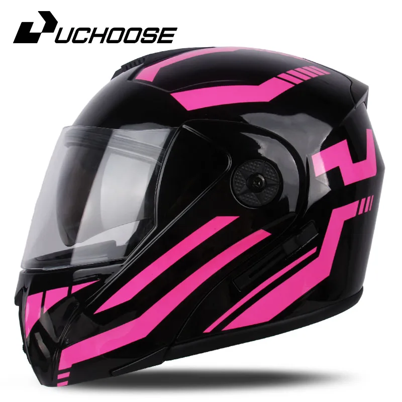 New Motorcycle helmet full face racing with Double sun visor Women man flip up Double lens DOT