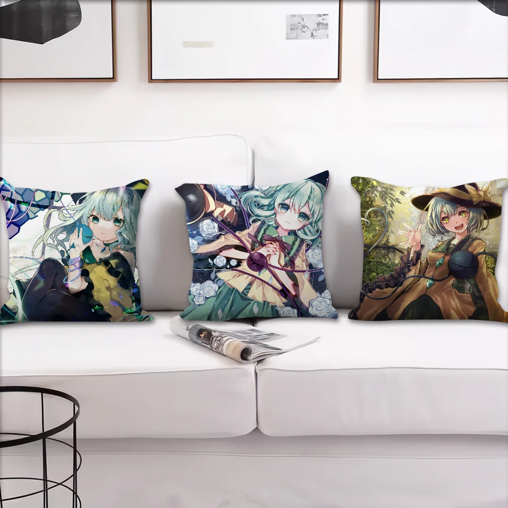 Game T-Touhou P-Project Cute K-Komeijis Koishi cushion cover Accessories Square Cushion Room Bedroom Headboard Sofa Living Backr