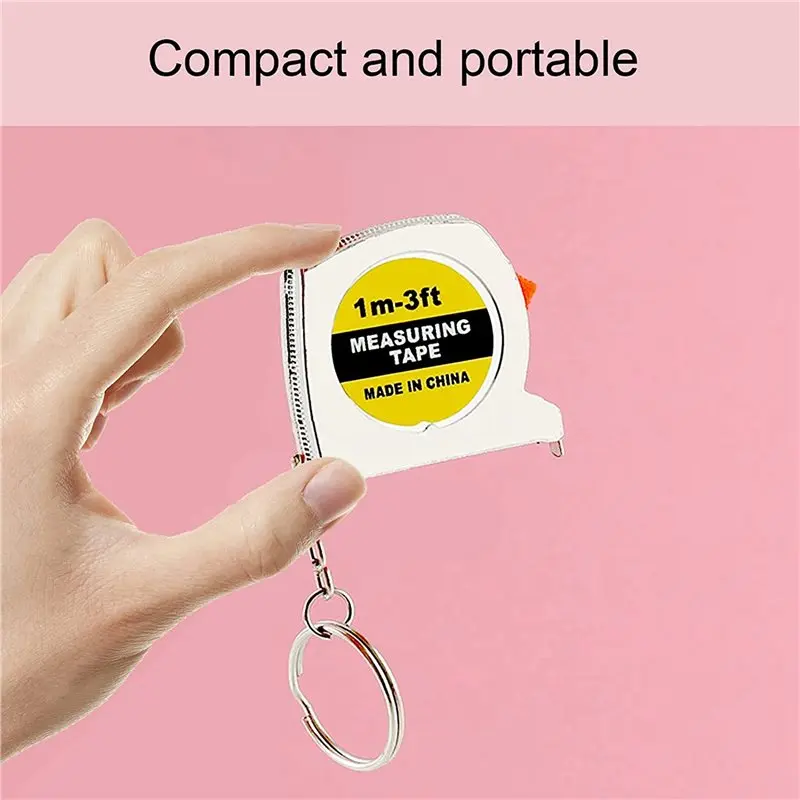 KYCOR-100 Pcs Keychain Tape Measure, Functional Pocket Tape Measure, Small Tape Measure Retractable, 3Ft