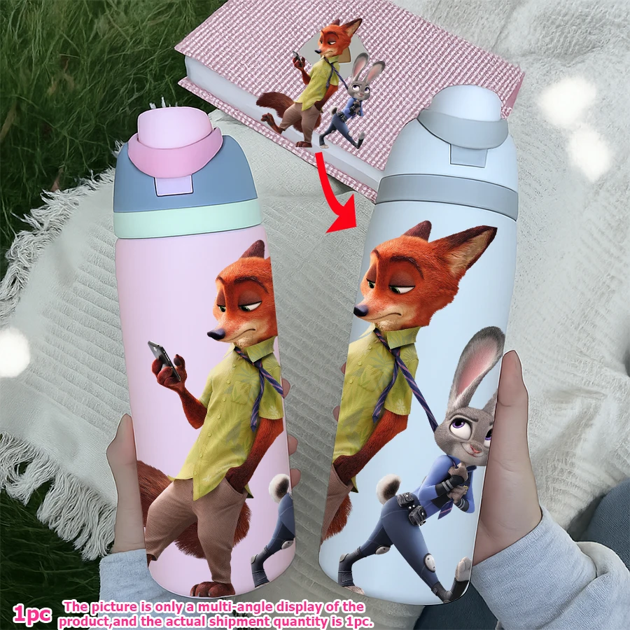 

1Pc Disney Fox Rabbit 32oz/1000ml Large Capacity Stainless Steel Insulated Tumbler Bounce Cover Cup for Birthday Gift