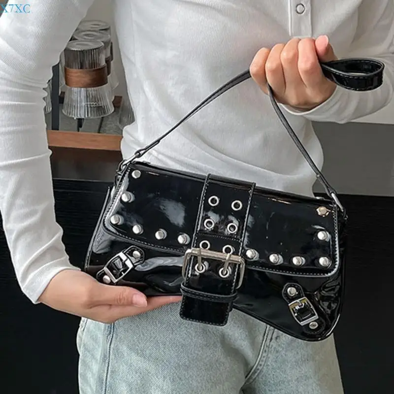 

X7XC Fashionable Shoulder Bag PU Leather Underarm Purse Party Armpit Bags for Women