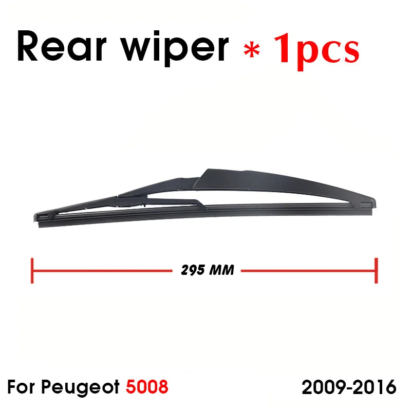 Car Wiper Blade For Peugeot 5008 2009 Onwards Rear Back Windshield Windscreen Rear Wiper 295mm+Arm 270mm Car Accessories