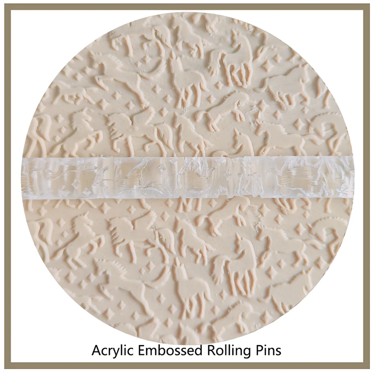 Acrylic Textured Rolling Pins with Unicorns Plume, Clay Fondant, Sugar Craft, Cake Decorating Tools