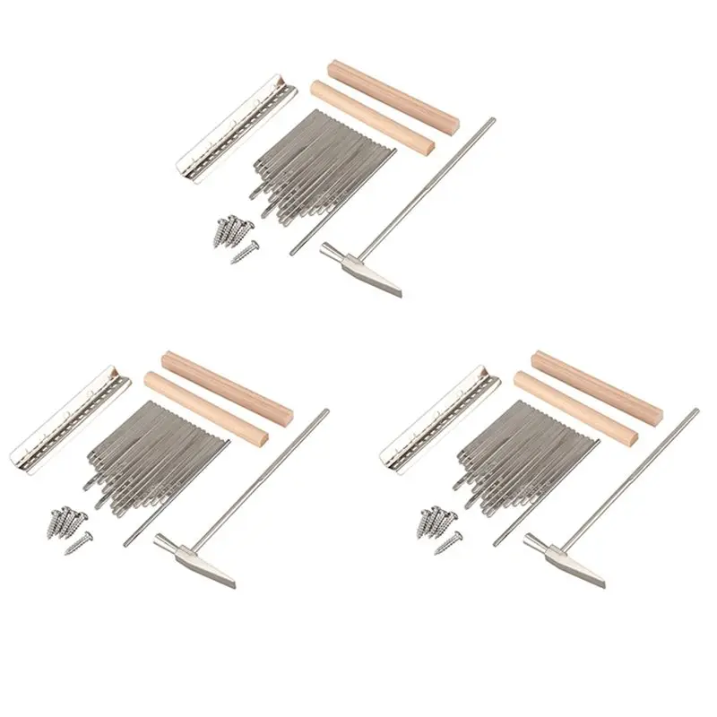 NALFI-3 Set 17 Keys Kalimba Thumb Finger Piano DIY Keys+Bridge+Tuning Hammer Kit Musical Instrument Part Accessories