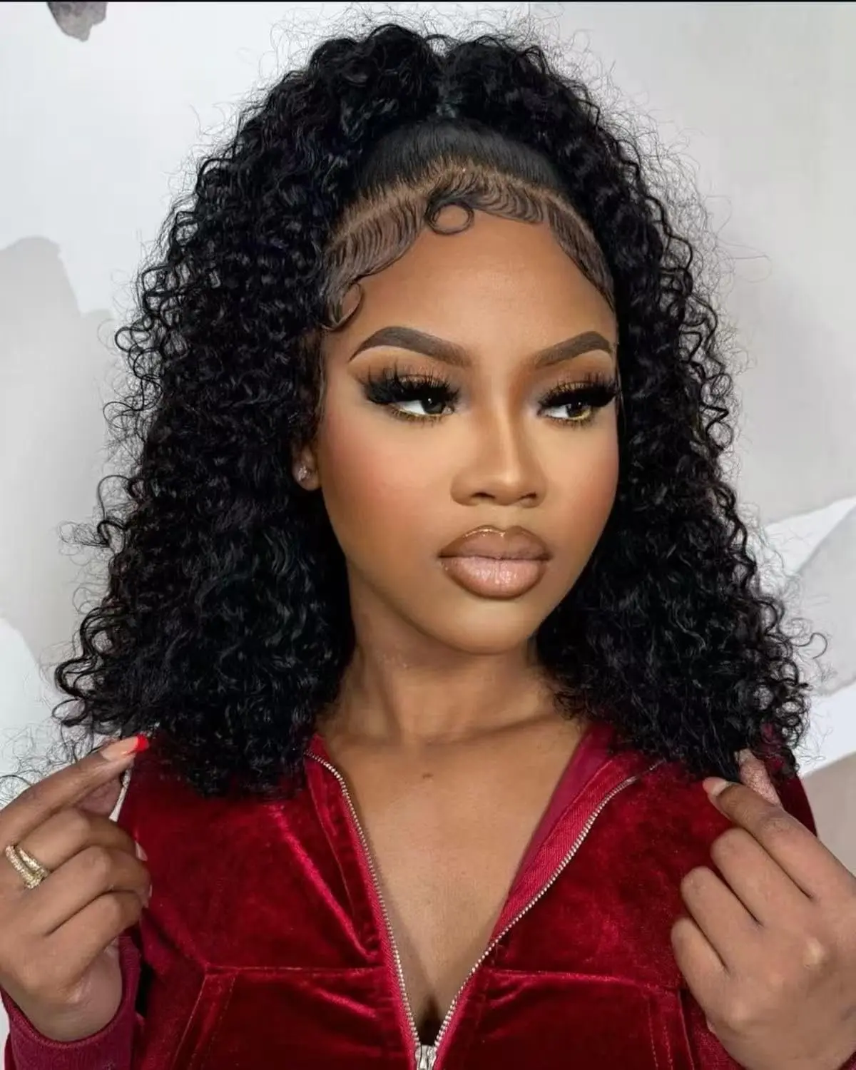 

Black 13X6 HD Lace Jerry Curly Wig 40Inch Elastic Strand Lightweight Fit Human Hair Wigs Beautify Skin-friendly Wig Daily Wear Wig
