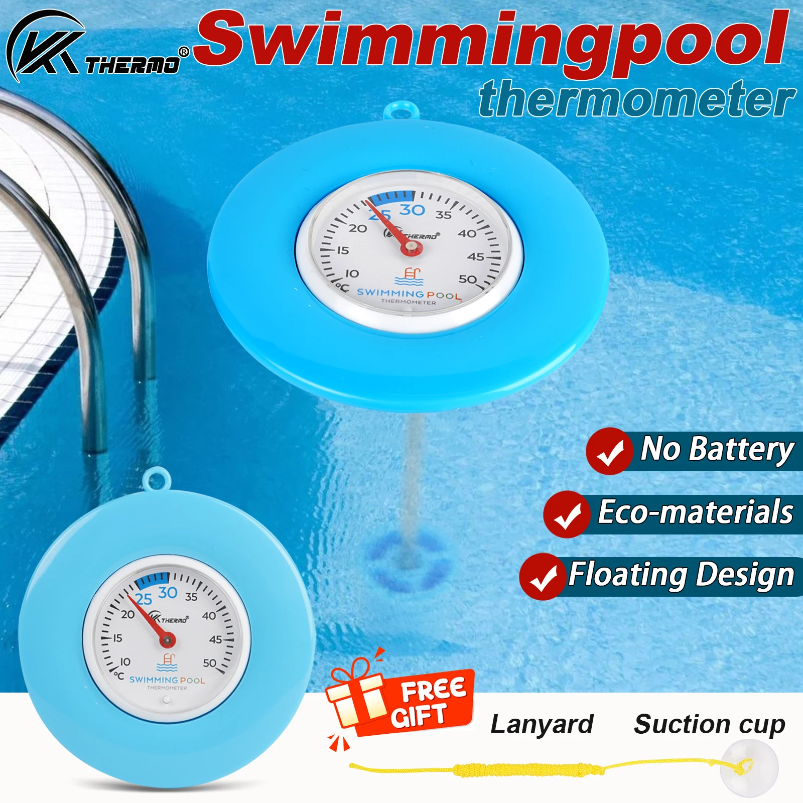 

KT THERMO Pool Thermometer,swimming pool thermometer,Poolside Thermometer,Hot Tub Thermometer,Best Pool Thermometer