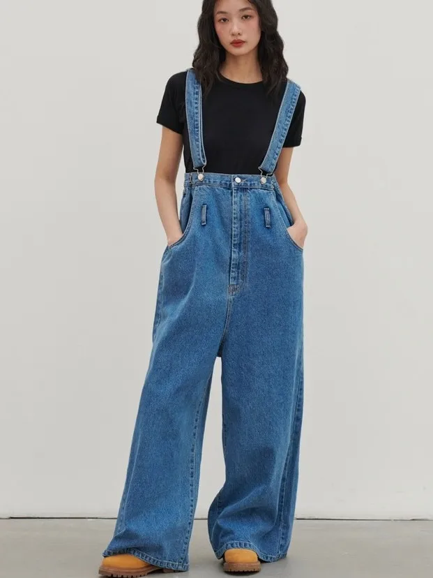 

Широкие джинсы с высокой талией в стиле ретро, женские джинсовые комбинезоны, длинные брюки прямого кроя, утягивающие модные повседневные джинсы