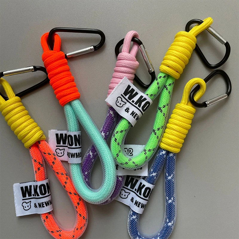 Creative Iridescent Braid Rope Keychain For Backpack Pendant Accessorie Hanging Cord Jewelry