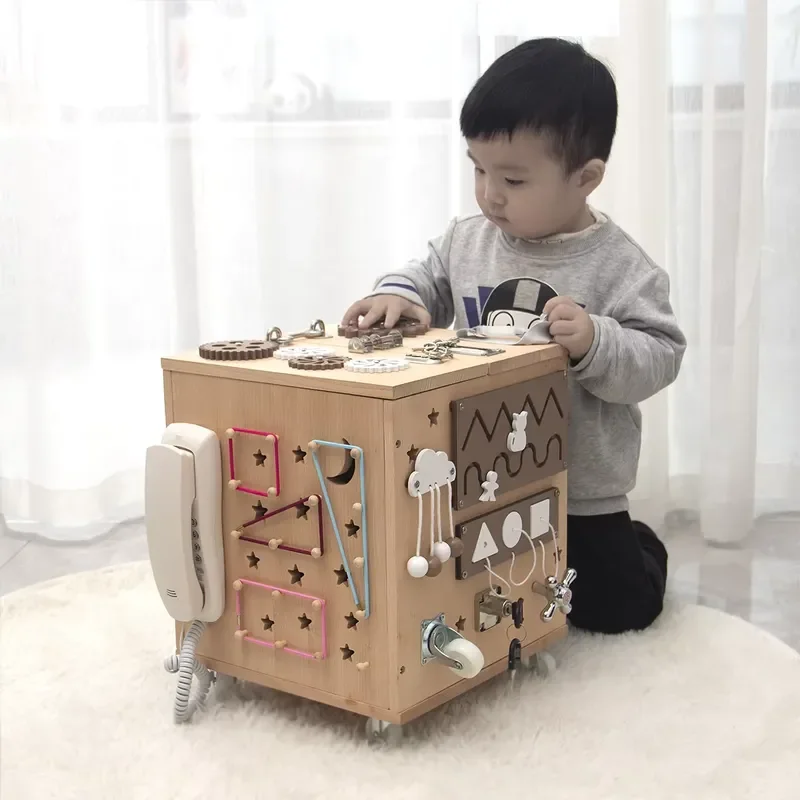 wooden toys life training hand practice busy board sensory toys Montessori educational toys for children