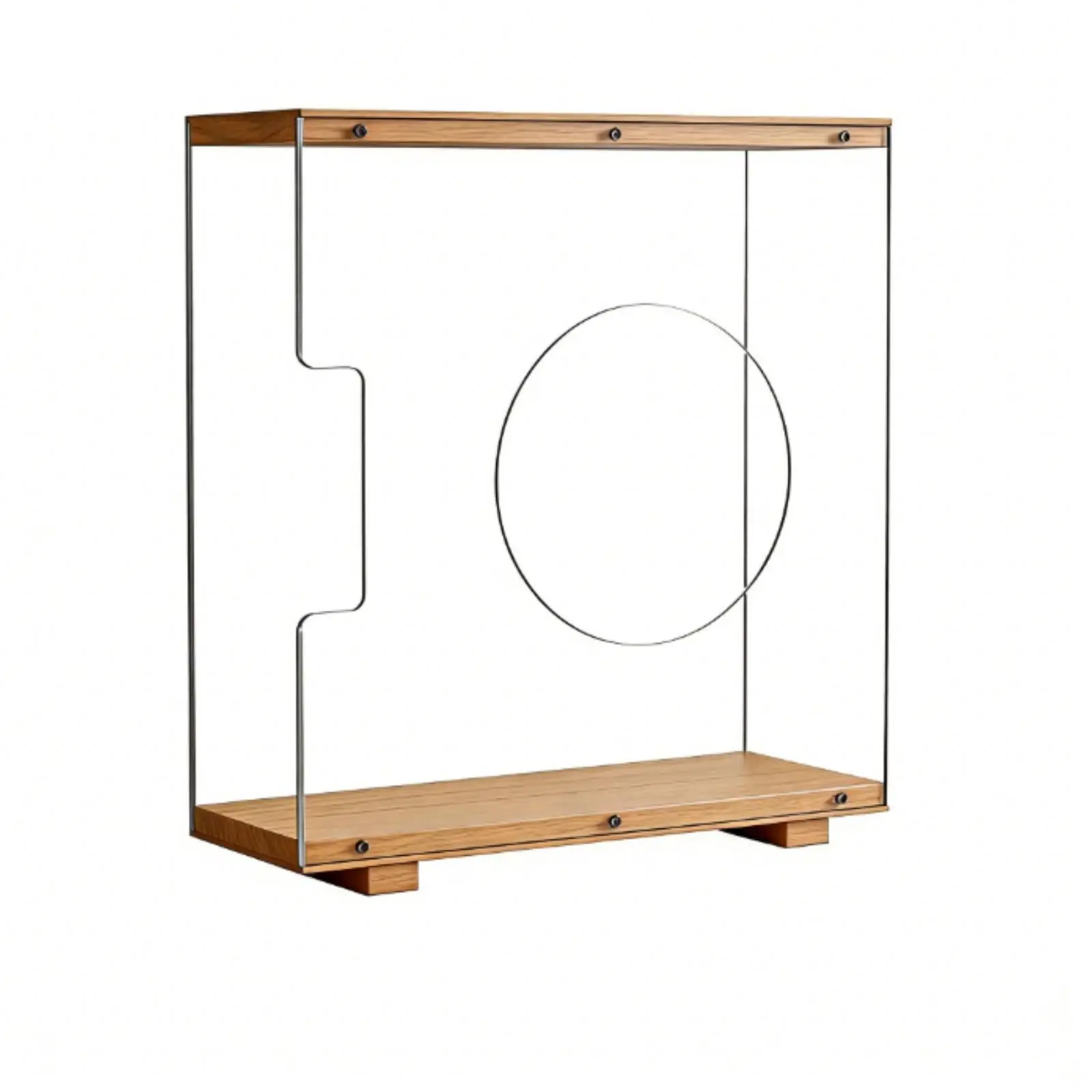 Oak Acrylic Record Holder Shelf Organizer for Vinyl Storage with Removable Dividers Elegant Display Stand Bookshelf Decor