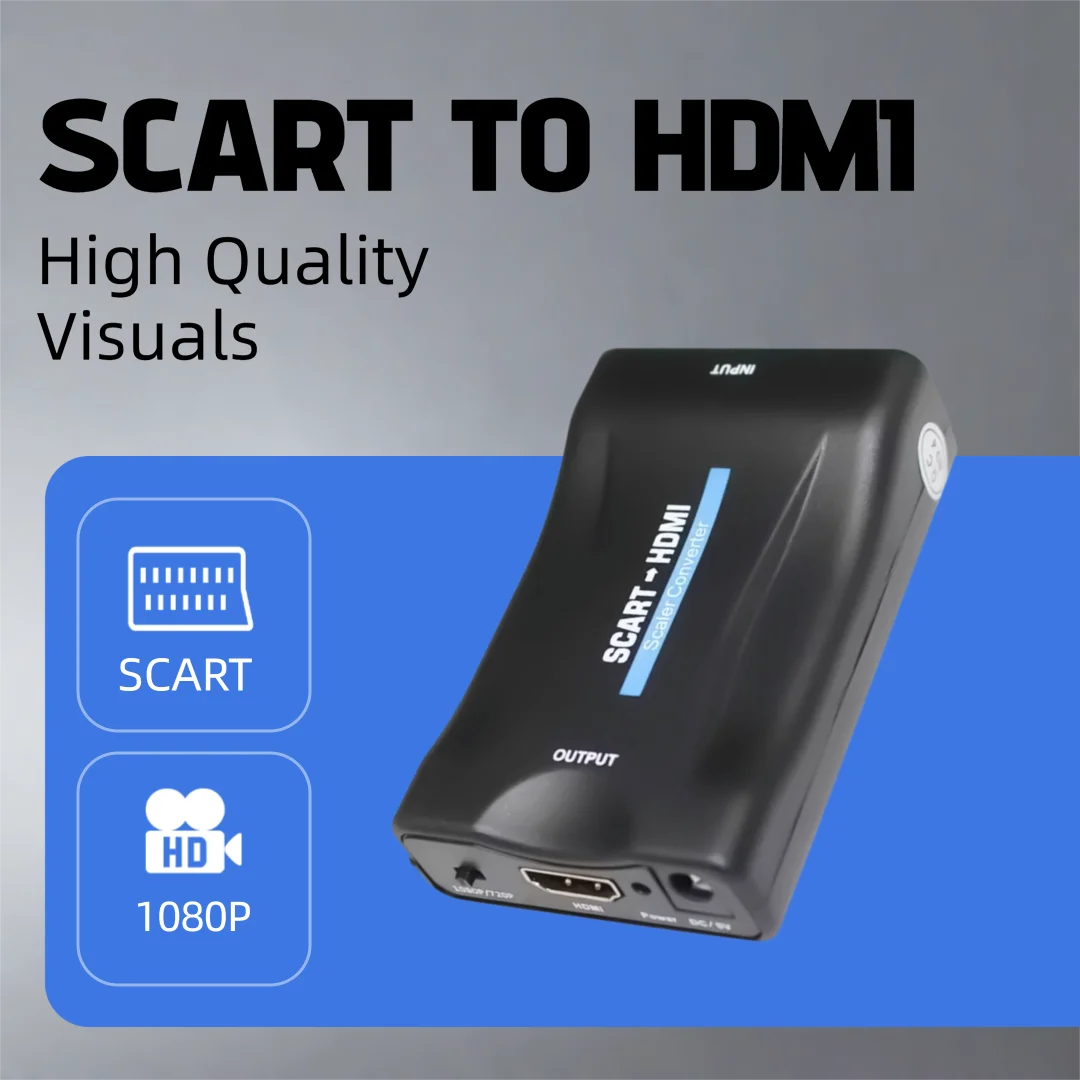 

SCART to HDMI 1080p Video Audio Upscale Converter Adapter for HD TV DVD Sky Box STB