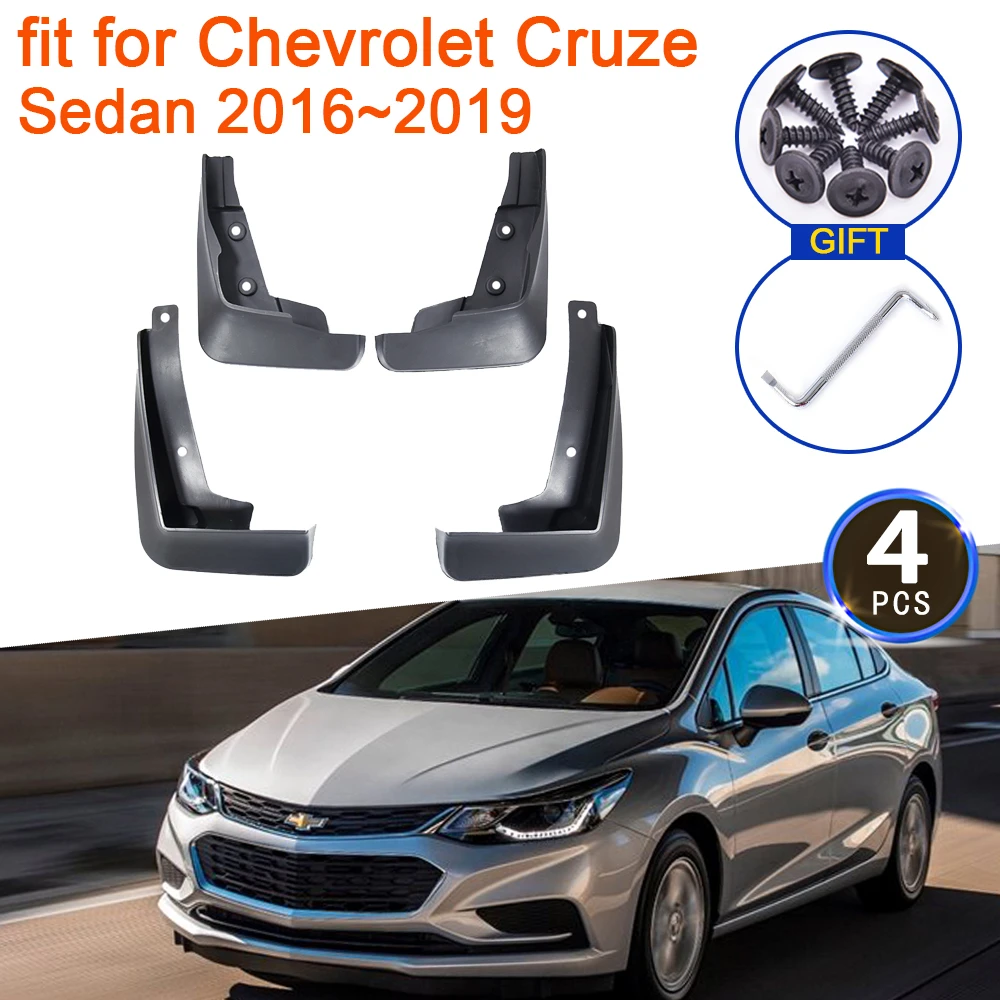 Mud Flaps for Chevrolet Cruze Sedan 2016 2017 2018 2019 Splash Guards Flap Mudguards Fender Front Rear Wheels 4x Car Accessories