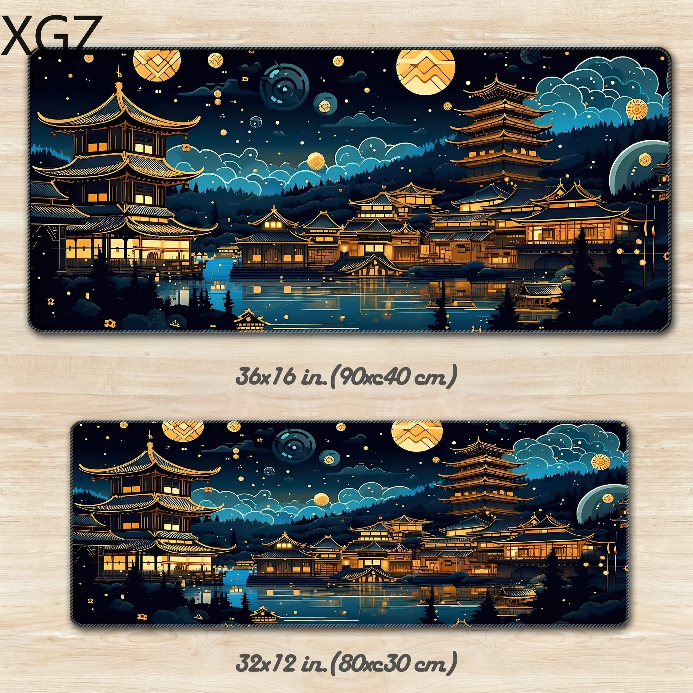 XXL Dreamscape Lake Gold Black Desktop Accessories Oriental Scene Office MousePad anime Large Keyboard Laptop Pad Desktop mat