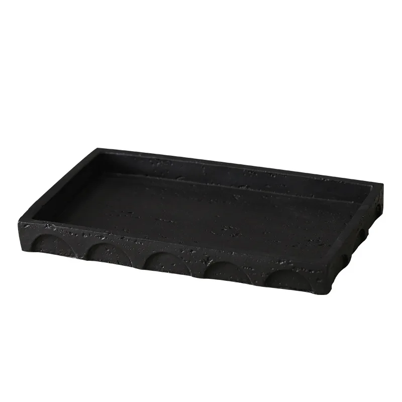 wabi-sandy wind retro imitation travertine tray decoration home homestay bathroom living room entrance storage decorative board