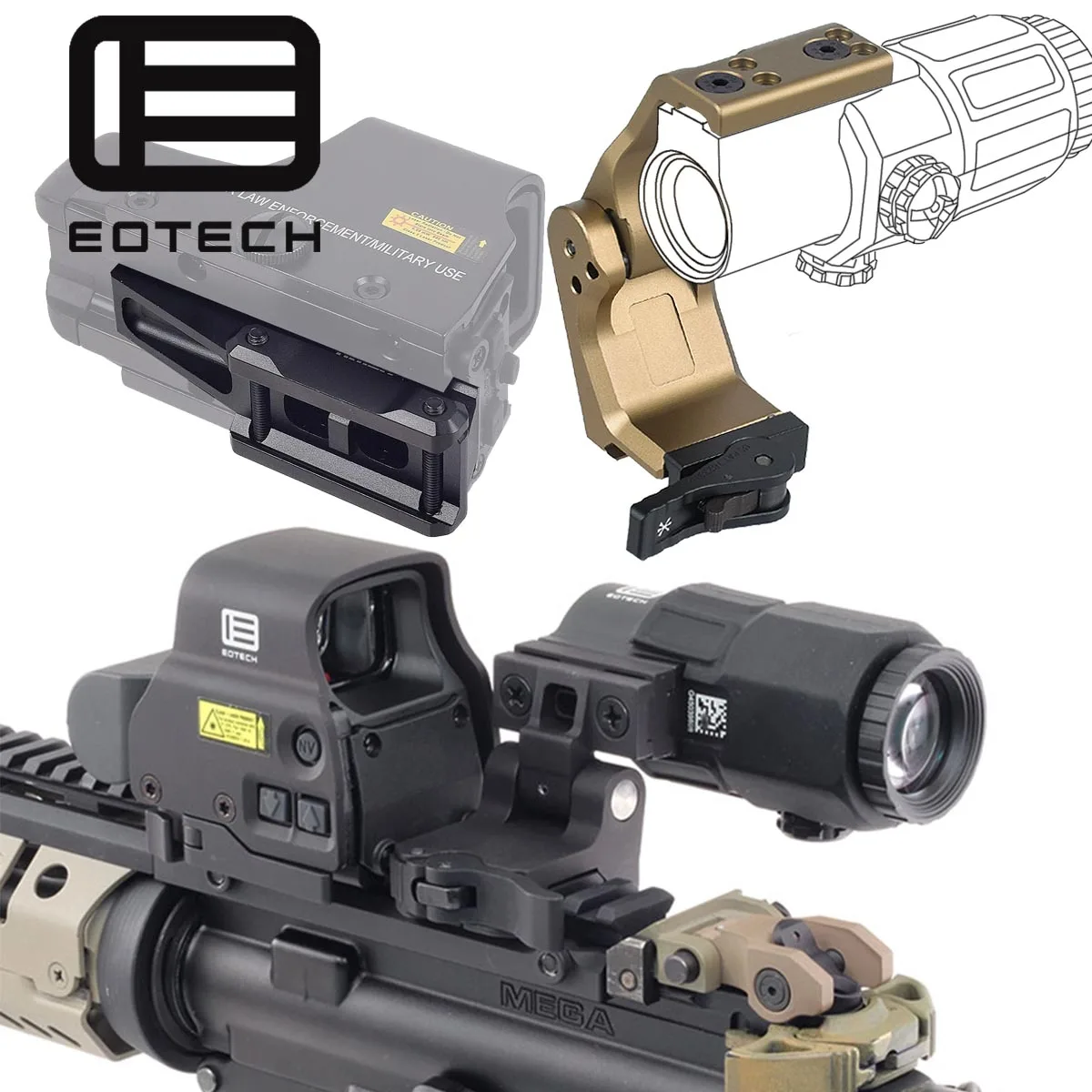 Eotech G45 G43 G33 Magnifier 551 552 553 558 Holographic Red Green Dot Sight 20mm Riflescope UNITY Fast FTC Riser Scope Mount