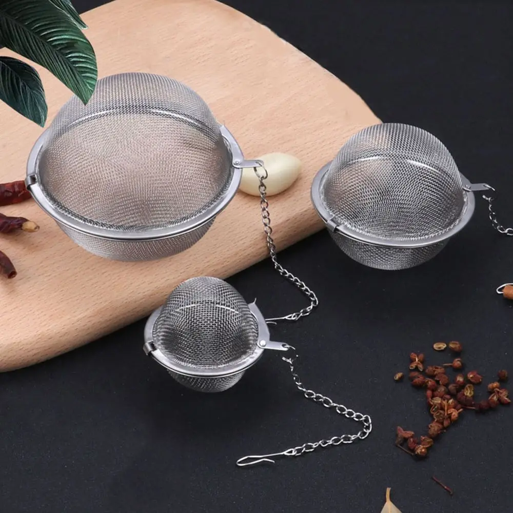 1Pc Stainless Steel Tea Infuser Sphere Locking Spice Tea Ball Strainer Mesh Infuser Tea Filter Strainers Kitchen Accessories