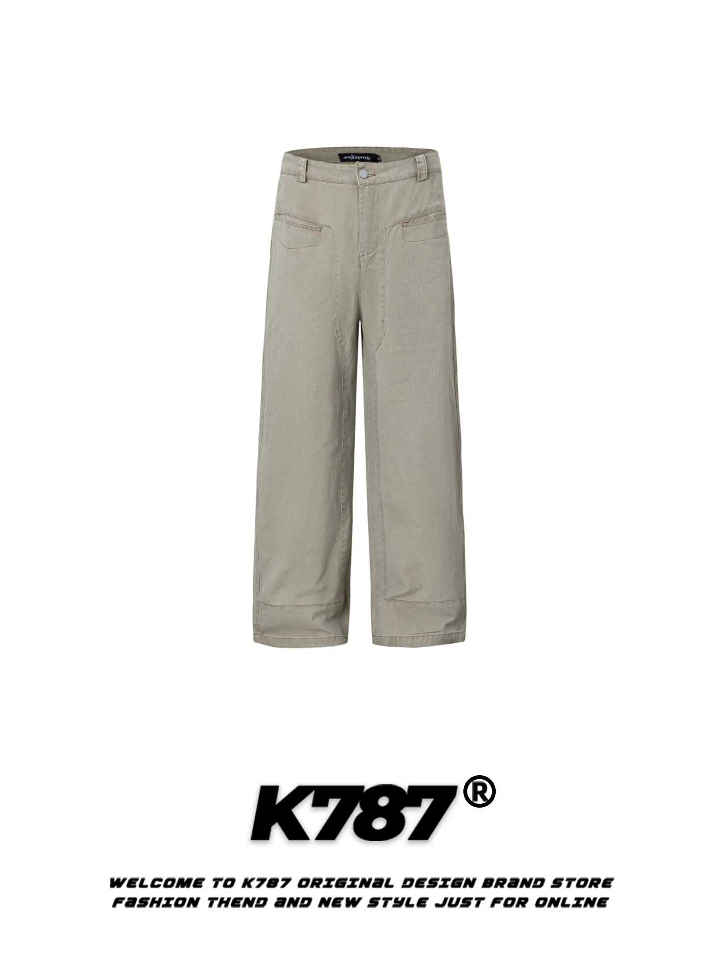 

Брюки K787 в американском стиле, повседневные, с высокой талией, широкие, прямые, свободные, струящиеся, для мужчин и женщин, для работы, цветные, свободного кроя