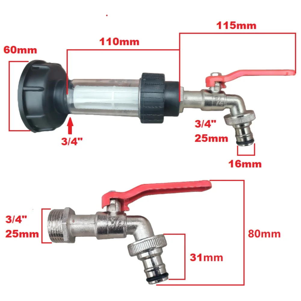 1 Set for ibc Tonne Bucket Transfer To Cover Pacifier Faucet for ibc Tote Adapter Kit Garden Irrigation And Applications