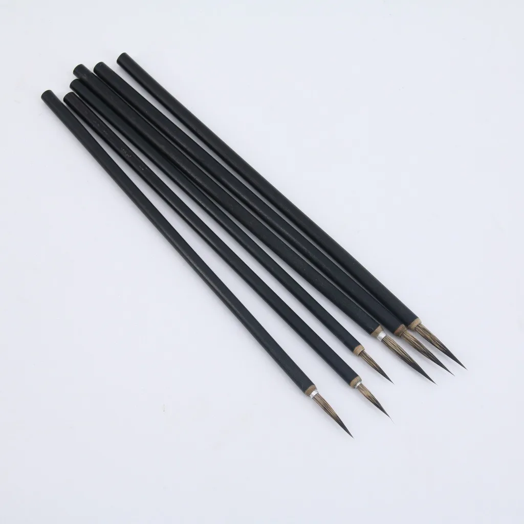 3pcs/lot Chinese Calligraphy Brush Copper Head Hook Line Fine Painting Brush Pen Weasel Mouse Whisker Badger Hair Ceramic Brushs